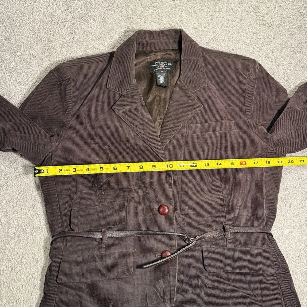 POLO JEANS Co. RALPH LAUREN Women's Brown Corduroy Jacket Size L Preppy - Picture 9 of 14